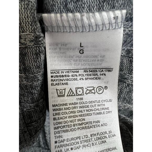 Gap Body Women's Long Sleeve Gray Collared Pullover Top Size L Ribbed Knit - Picture 7 of 7